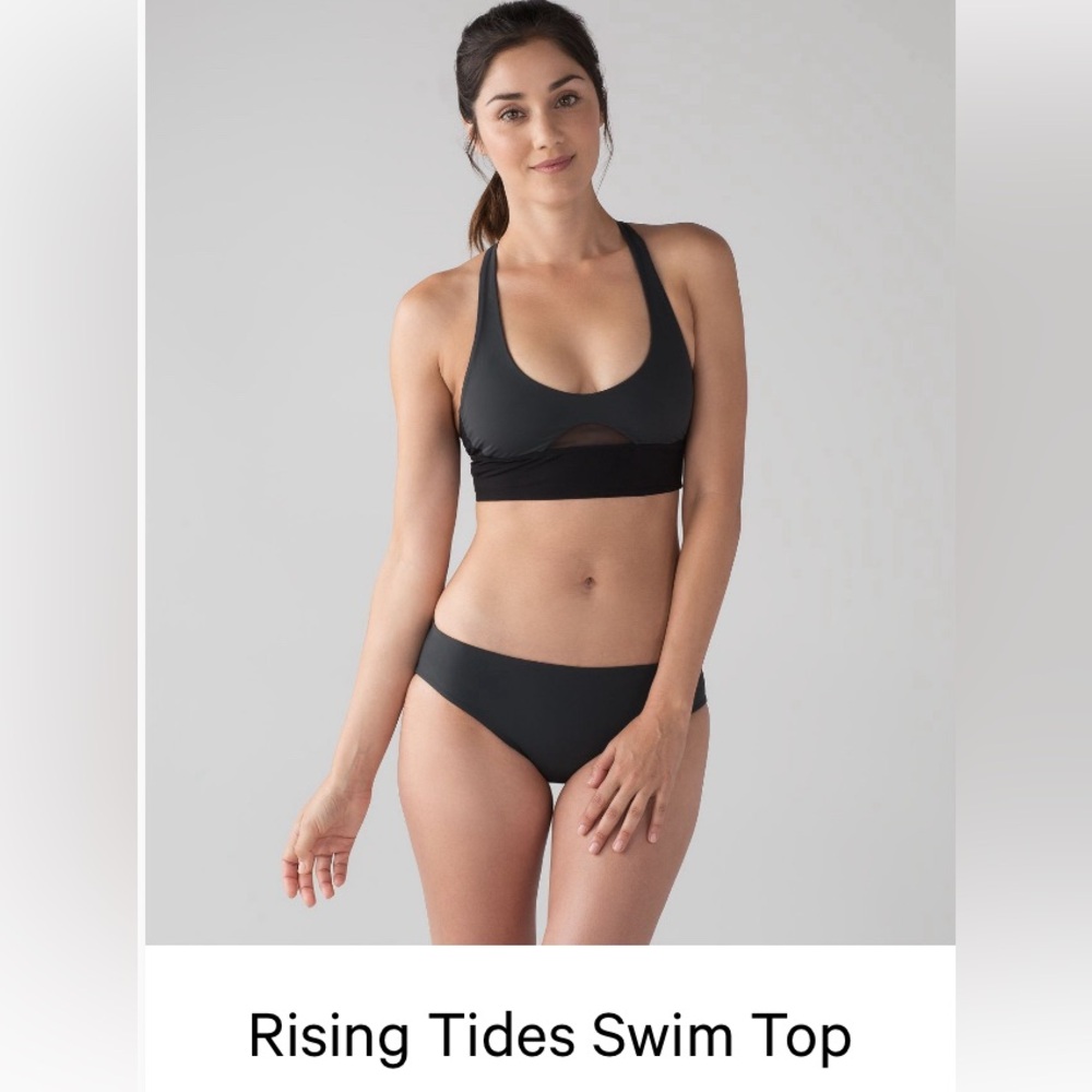 Lululemon Rising Tides Swim Top Deep Coal/Black Size 10